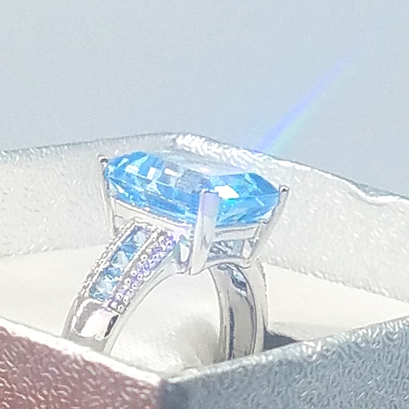 📌SOLD📌 AQUAMARINE SILVER RING - Picture 4 of 12